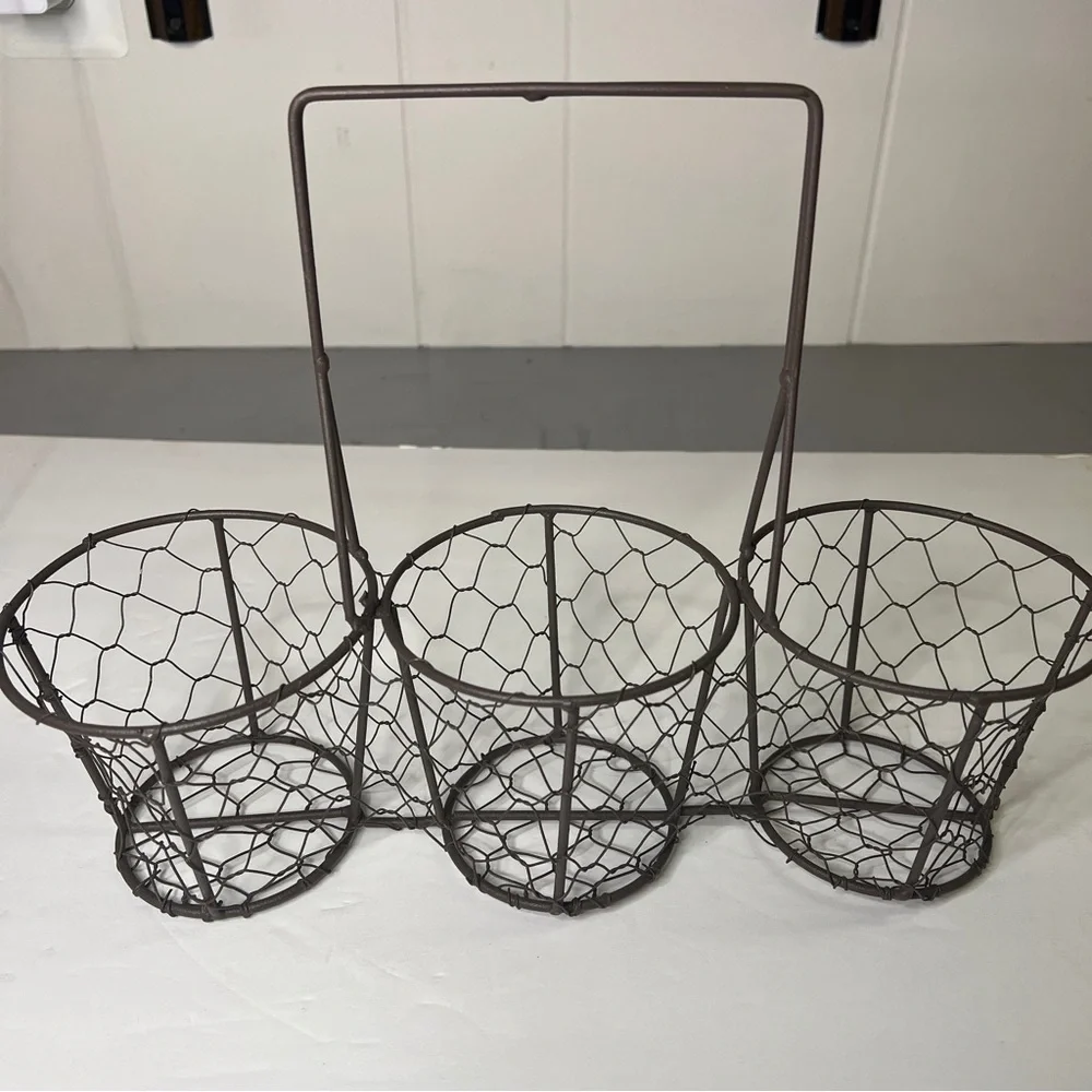 Vintage Wireware 3 Caddy Or Condiments Holder With Handle - Picture 3 of 8